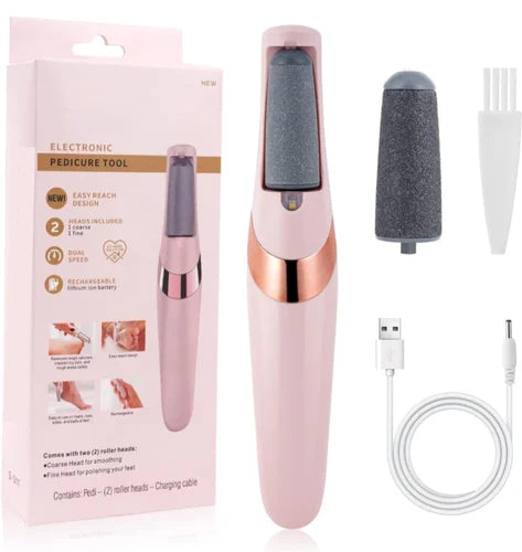 WEIMEI Rechargeable Electric Foot File – Dual Speed Callus Remover with 2 Roller Heads
