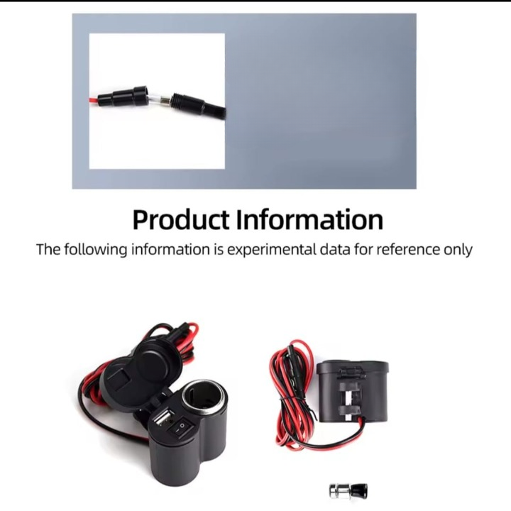 Motorcycle Handlebar Phone Charger Waterproof USB Power Adapter 12V 2.0A With Switch And Cigarette Lighter For GPS Navigation DVR