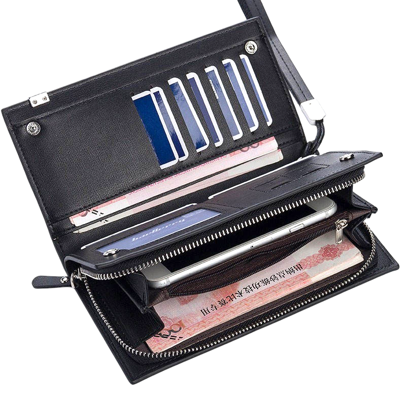 Balenberry Men’s Long Wallet – Premium  Purse with 12 Card Slots