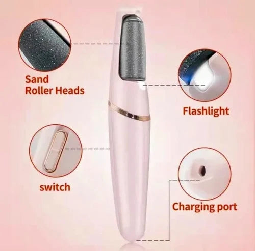 WEIMEI Rechargeable Electric Foot File – Dual Speed Callus Remover with 2 Roller Heads